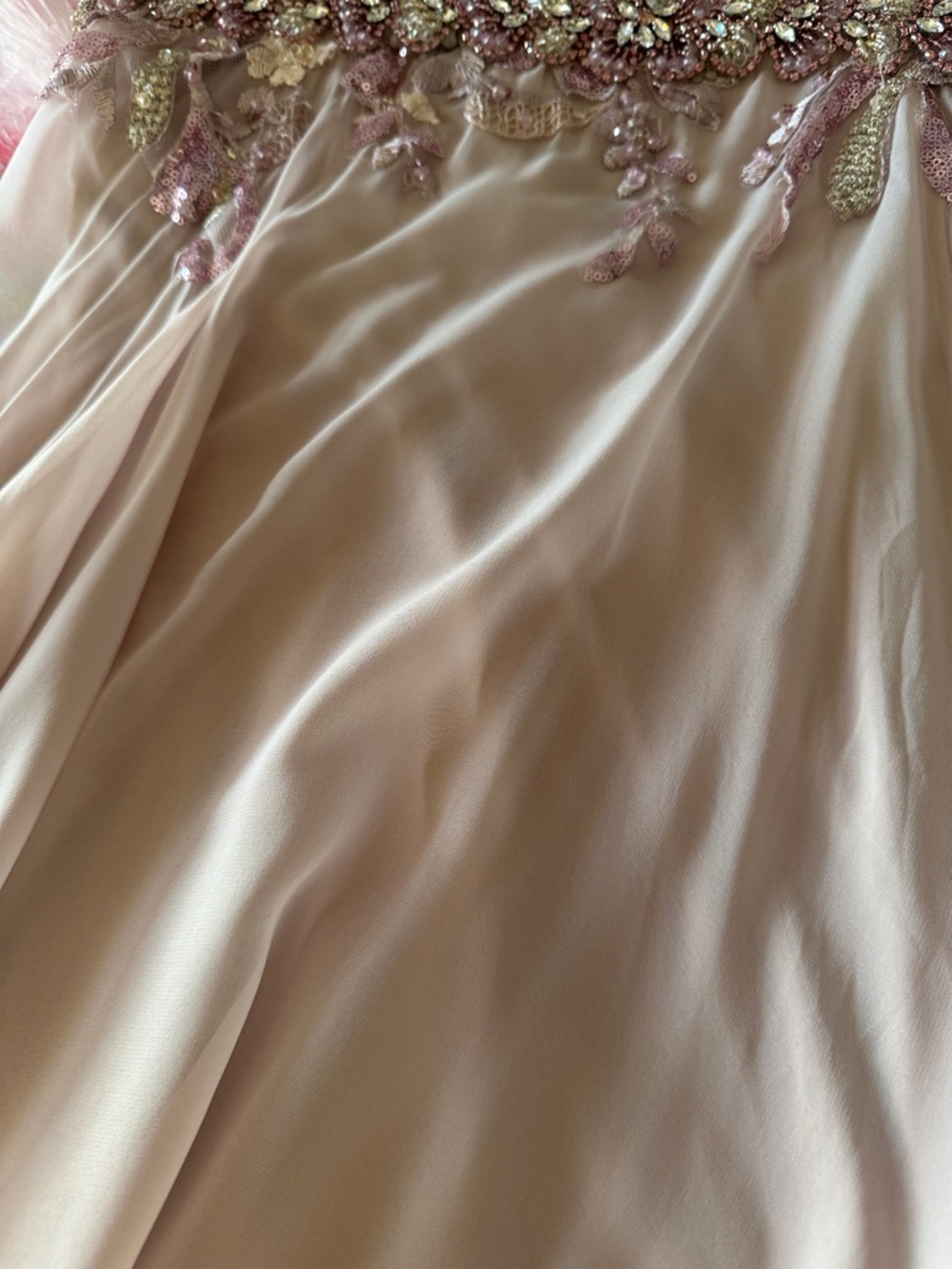 Mac Duggal Pink Embellished Cap Sleeve Bodice Flowy Gown - Picture 14 of 14